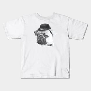 Pug with bowler Kids T-Shirt